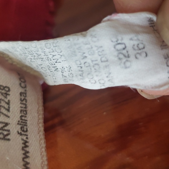 Felina Lingerie Women Burgundy Wine White Edge Floral Lace Print Bra Size 36A - Picture 8 of 13